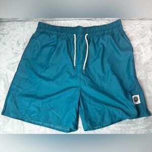 NWT Romwe Short Men XXL Teal Green Elastic Waist Hybrid Track Hiking Camp Active